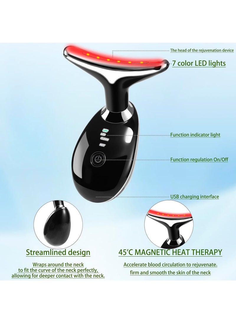 إسكدنيا جهاز تدليك الوجه والرقبة بالضوء الأحمر 7 في 1 للعناية بالبشرة يوميًا، أداة للعناية بالبشرة - Image 5