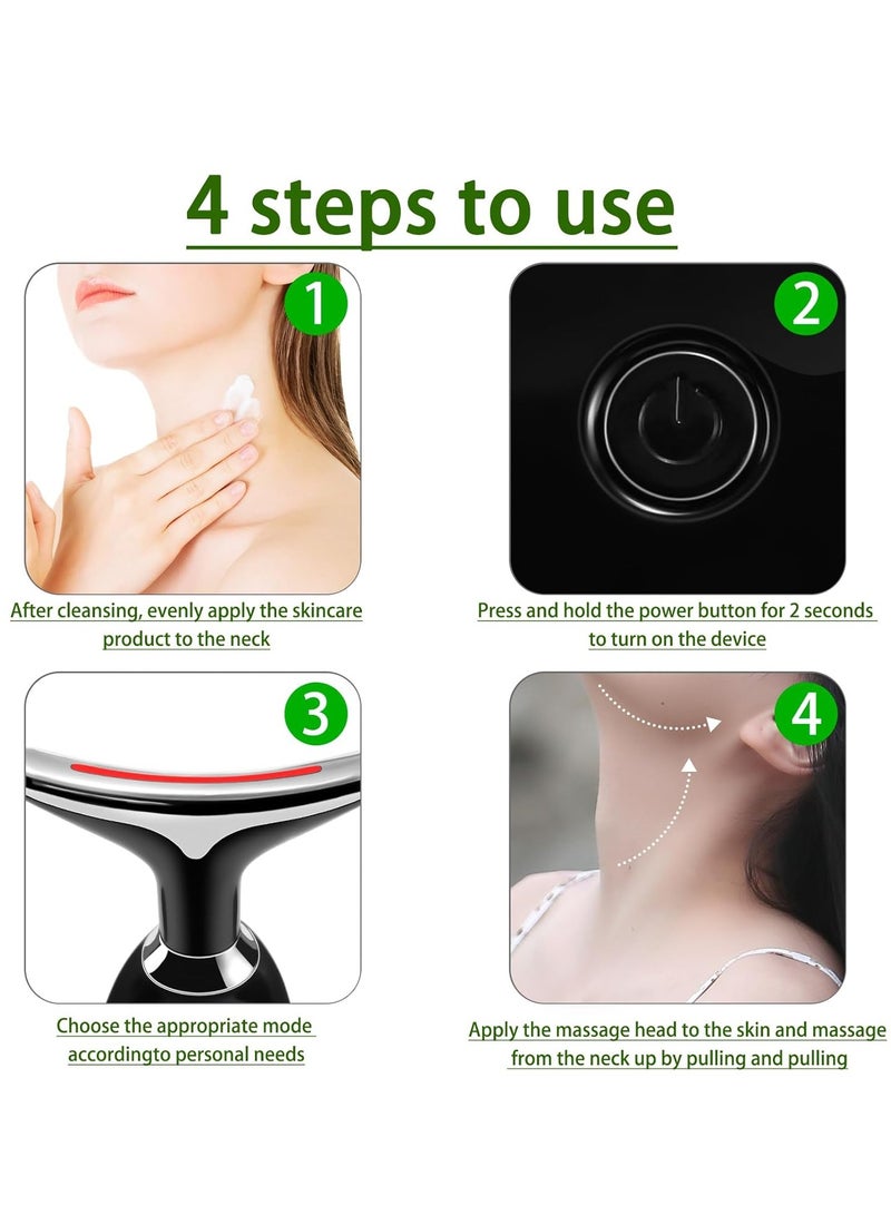 إسكدنيا جهاز تدليك الوجه والرقبة بالضوء الأحمر 7 في 1 للعناية بالبشرة يوميًا، أداة للعناية بالبشرة - Image 4
