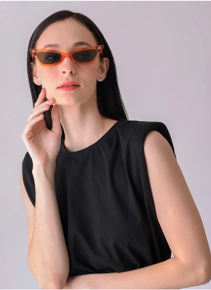 Haute Sauce Black Lens Orange Cateye Sunglasses