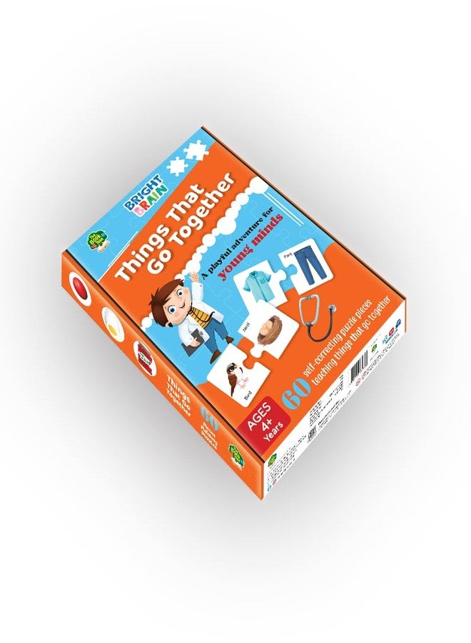 THE BOOK TREE Bright Brain Things That Go Together 60 (30 Sets) Piece Jigsaw Puzzle for Preschoolers, Educational Toy for Learning Matching Pictures with It's Pair by Majestic Book Club, for Kid - Image 5