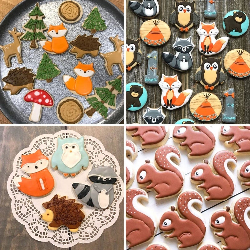 KAISHANE 5 Pieces Animals Cookie Cutters Shapes for Baking Fox Owl Rabbit Squirrel and Hedgehog Shape Woodland Cookie Cutter Set for Baking - Image 4