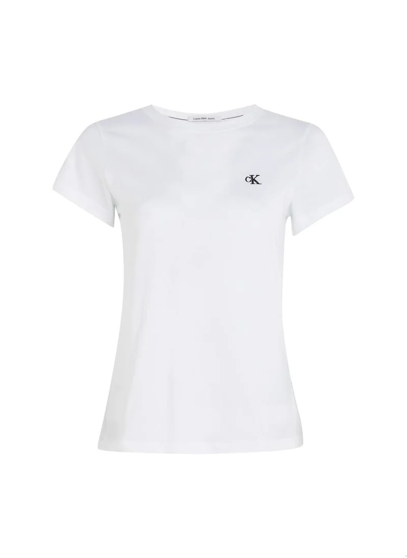 Calvin Klein Jeans Women's Slim T-Shirt - Cotton, White