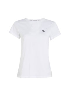 Calvin Klein Jeans Women's Slim T-Shirt - Cotton, White  - Image 2