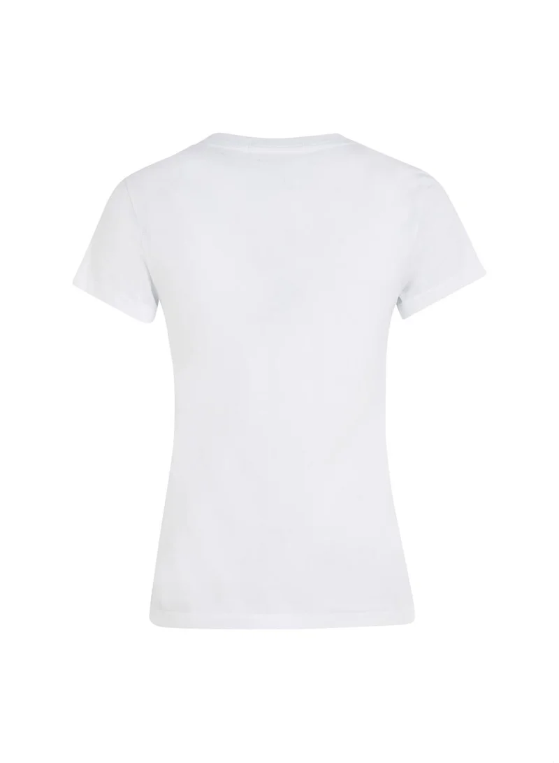 Calvin Klein Jeans Bright White Slim Fit T-Shirt for Women | Best Price UAE