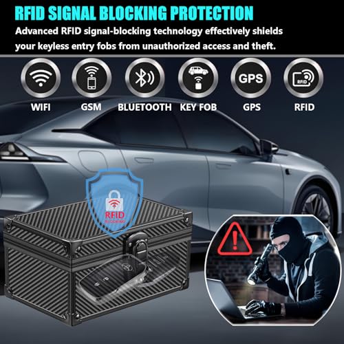 MAZACOO Faraday Signal Blocking Box for Car Key Fob, Keyless Entry Car Key Fob Protector Shielding Cage (Carbon Fiber Black) - Image 2