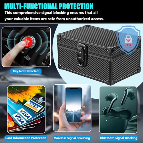 MAZACOO Faraday Signal Blocking Box for Car Key Fob, Keyless Entry Car Key Fob Protector Shielding Cage (Carbon Fiber Black) - Image 5