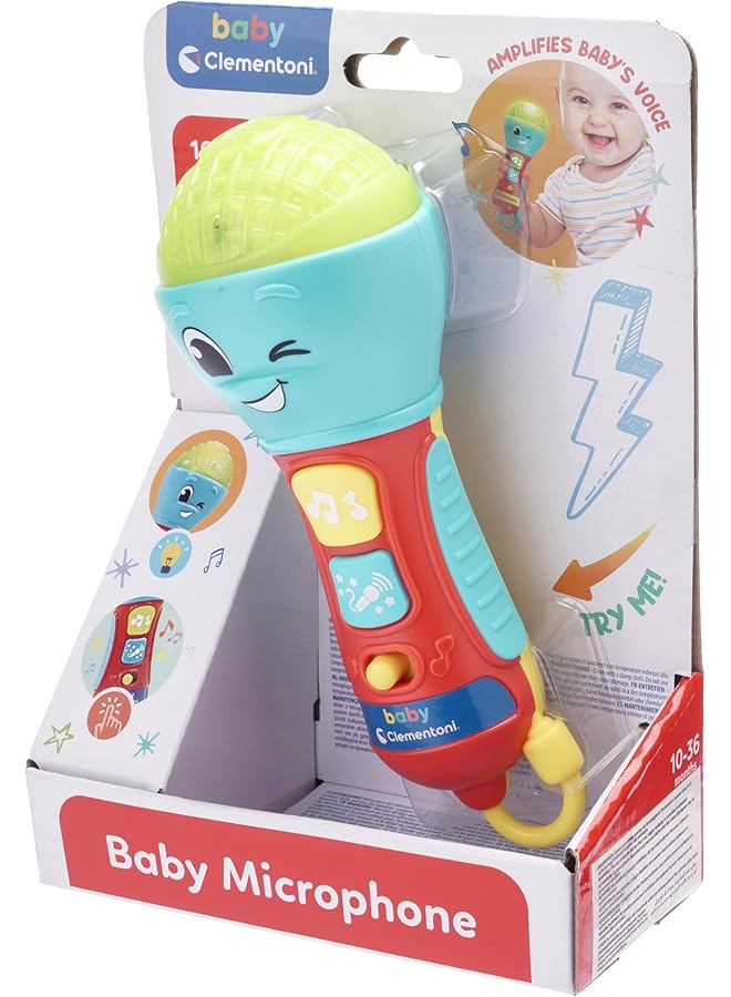 كلمينتوني ميكروفون للأطفال مزود بالضوء والصوت للأعمار من 10 أشهر فما فوق - Image 1