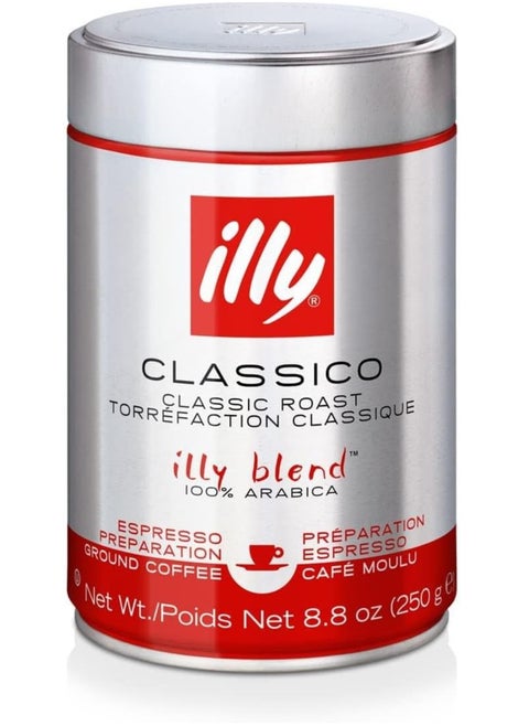 illy Classico Classic Roast Ground Espresso Coffee 250g