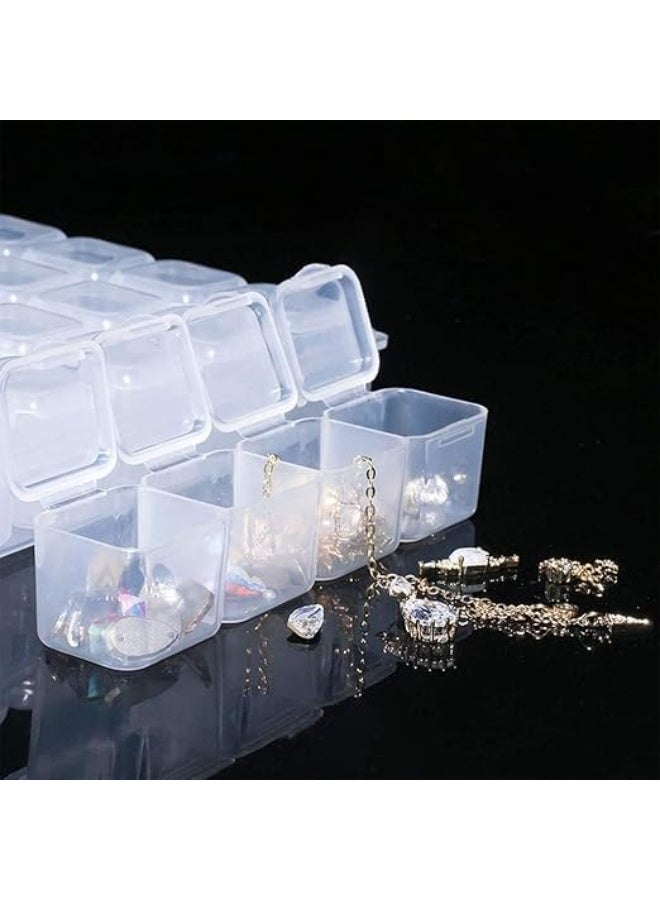 56 Grids Clear Plastic Organizer Box, Gem Jewelry Storage Container with Dividers, Bead Organizer Earrings Diamond Painting Storage Box Seeds Craft Organizer Screw Tool Boxes for Small Parts - Image 4