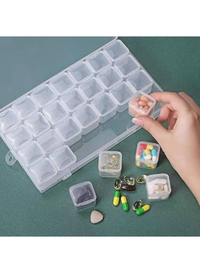 56 Grids Clear Plastic Organizer Box, Gem Jewelry Storage Container with Dividers, Bead Organizer Earrings Diamond Painting Storage Box Seeds Craft Organizer Screw Tool Boxes for Small Parts - Image 2