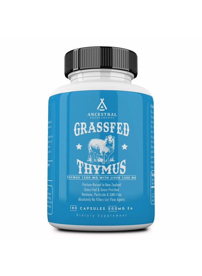 Ancestral Supplements Grass Fed Ovine (Sheep) Thymus Glandular Extract, 3000mg, Histamine, Energy, Allergy and Immune Support Supplement with Grass Fed Beef Liver, Non GMO, 180 Capsules