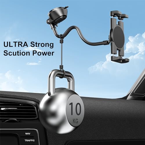 Peastrex Tablet Holder for Car Dashboard Ipad Holder Gooseneck Windshield Strong Suction Cup Mount for 4.5-12.9" Tablets Phones, iPad Pro, Galaxy Tab, iPhone 15 14 Galaxy S25 S24 Z Fold 5 4 - Image 4