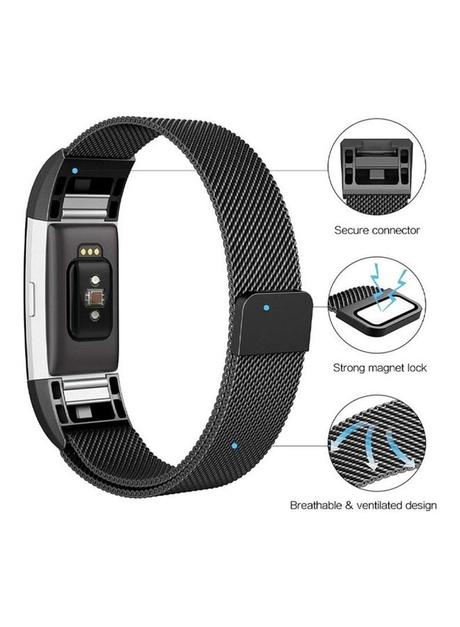 NIBEMINENT Smart Watch Stainless Steel Wrist Strap Watchband For Fitbit Charge 2 Pink - Image 2