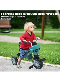 NextWave Tricycle for Kids Baby Cycle with Light and Music Kids Tricycle with Back Storage Basket & 3 Wheels Kids Cycle Bike For 2 to 5 Years Boys Girls Green  - Image 3