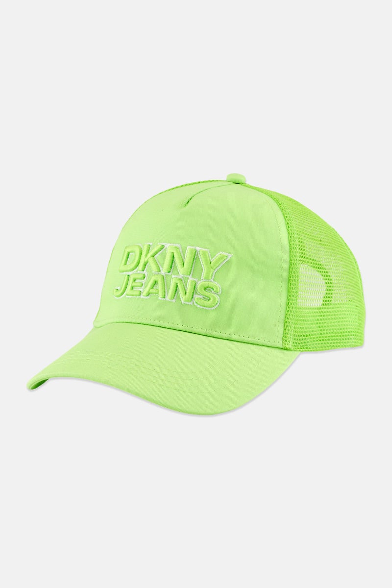 DKNY Jeans Kids Boy Embroidered Logo Adjustable Cap, Light Green - Image 1