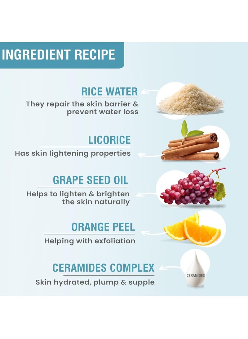 Glamveda Rice & Ceramide Peel-Off Mask | Hydrating & Barrier-Strengthening | Brightens, Evens Tone & Reduces Signs of Aging |All Skin Types | 60 gm - Image 4