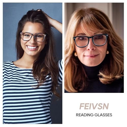 FEIVSN 3 Pack Reading Glasses for Women Men Full Lens Readers PC Frame Fixed Hinge One Power Eyewear, Black + Brown Tortoiseshell + Pea Color, +2.50 - Image 4