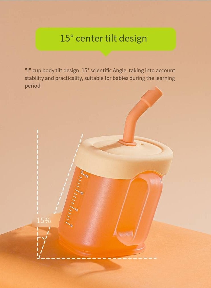 أطفال الهوغوز كأس تعليم الأطفال كأس الحليب مع معايرة مقبض الطفل كأس سيبي للأطفال كأس شرب مضاد للاختناق (برتقالي) - Image 2