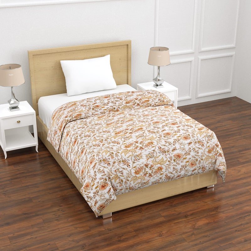 FABDESIGN QUILTS FABDESIGN QUILTS 300 TC Microfiber Single Bed Gold Print Heritage Jaipuri Razai Jaipuri Rajai Ac Quilt for Winter Soft Light Weight Rajasthani Traditional Cotton Comforter (55 x 85 inch) - Image 3