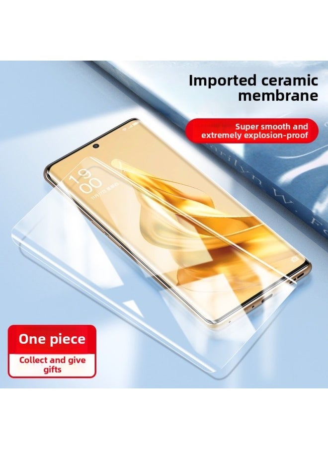 Generic - For Opporeno9 Tempered Film 11reno5pro Mobile Phone Film 6por 10 Opporone3 Full Screen 5-Colour:8k Ultra-clear [imported Ceramic Film] Full Glue Unlocks In Seconds★Single Piece-Size:OPPO Reno 10 Pro - Image 1