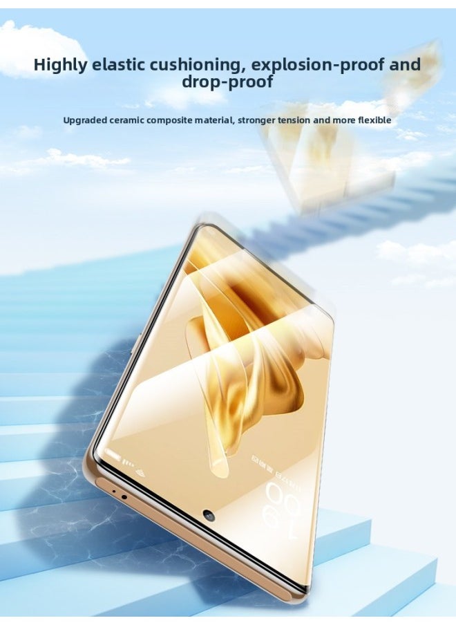 Generic - For Opporeno9 Tempered Film 11reno5pro Mobile Phone Film 6por 10 Opporone3 Full Screen 5-Colour:8k Ultra-clear [imported Ceramic Film] Full Glue Unlocks In Seconds★Single Piece-Size:OPPO Reno 10 Pro - Image 1