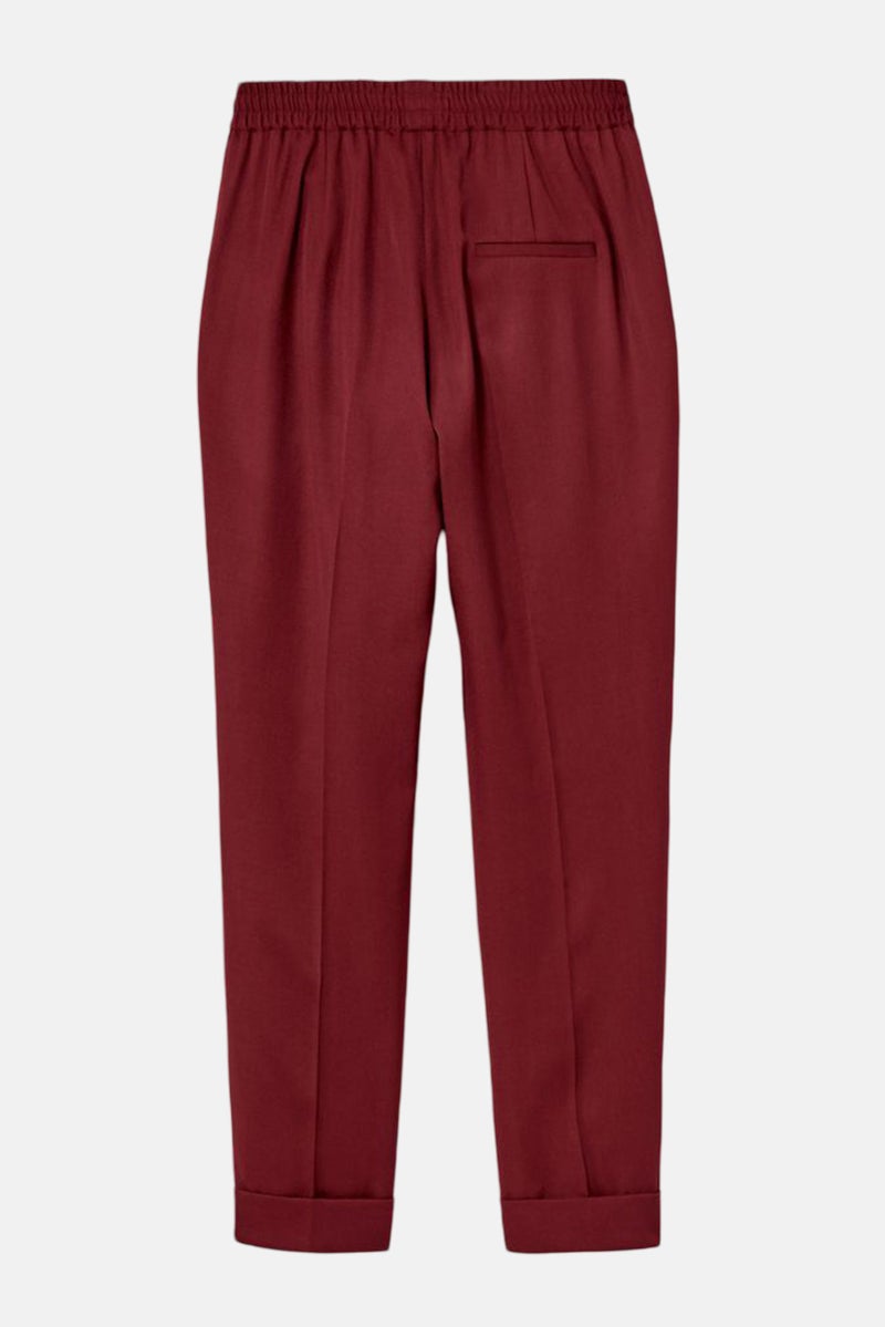 Tchibo Women Regular Fit Solid Staright Leg Pants, Maroon  - Image 3