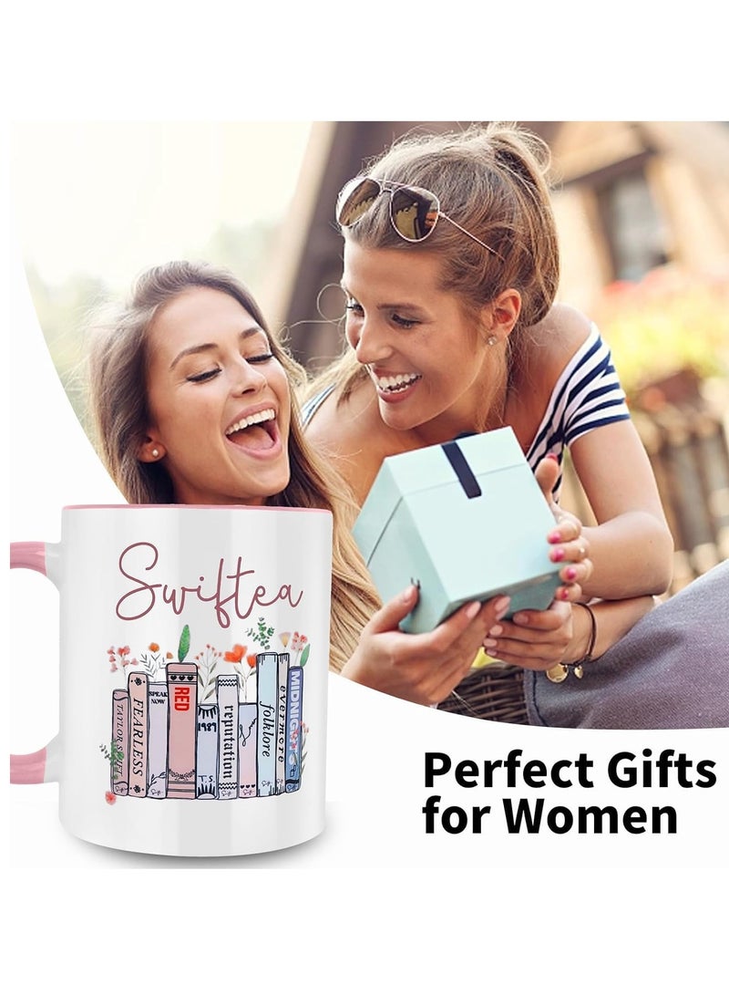 RYN American Singer Coffee Mug - Double Side Printed T. Swizzle Coffee Mug - 11 Ounce Pink Rim and Interior- Gifts for Singer Fans - Novelty Coffee Mug - Image 2