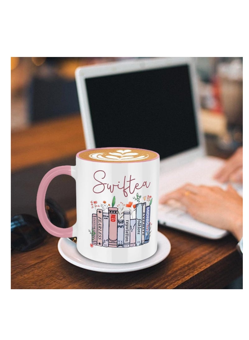 RYN American Singer Coffee Mug - Double Side Printed T. Swizzle Coffee Mug - 11 Ounce Pink Rim and Interior- Gifts for Singer Fans - Novelty Coffee Mug - Image 4