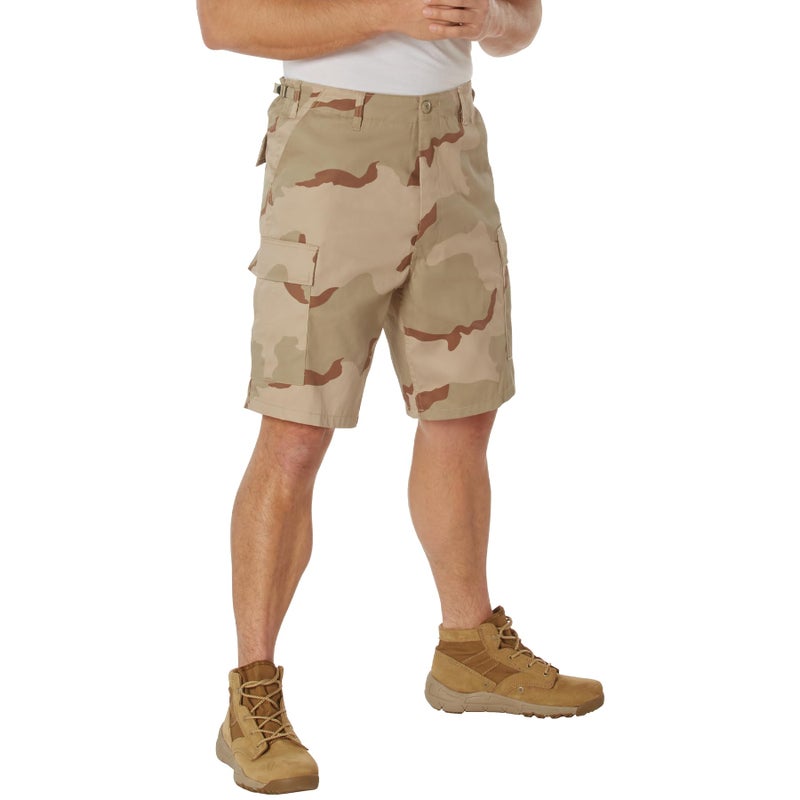 Rothco Tactical Camo BDU Shorts Rugged Outdoor Hiking Camping Comfortable Cargos TriColor Desert Camo M