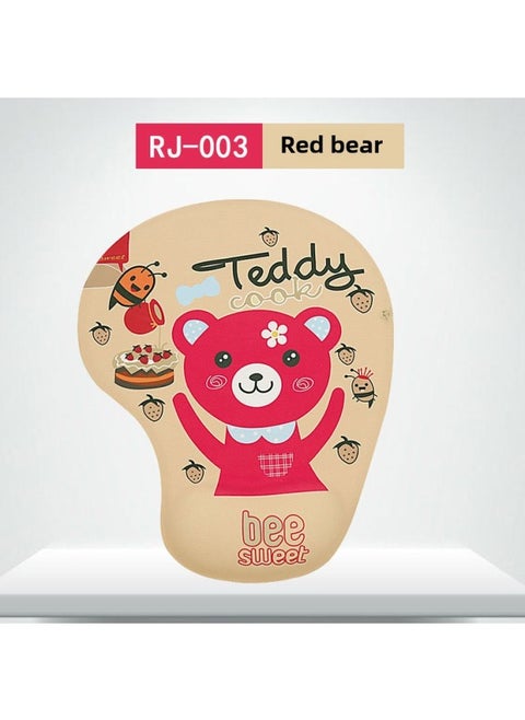 Source Manufacturers Personality Creative Cartoon Animation Silicone Comfortable Thickened Non-slip Hand Support Wrist Mouse Pad Can Be Drawn-Color:RJ-003 Red Bear
