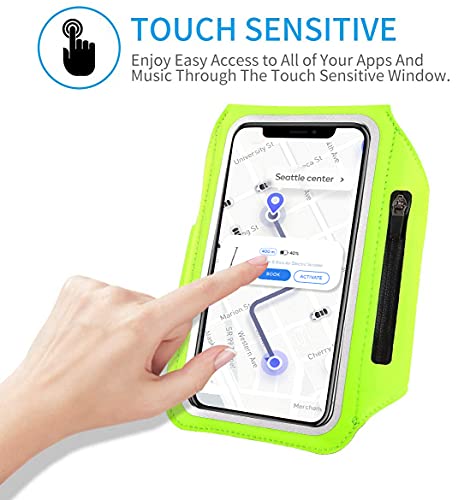 HAISSKY Running Armband with Earphone Bag Cell Phone Armband for iPhone 17 16 15 Pro 14 Plus 13 11 XR, Galaxy S24/S10 Water Resistant Sports Phone Holder Case & Zipper Slot Car Key Holder for 6.7 inch Phone - Image 3