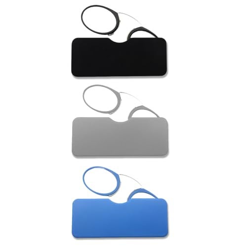 COVESATO Mini Armless Reading Glasses for Men Women Slim Thin Clip on Nose Readers with Small Portable Case(3 Pairs,2.00) - Image 1