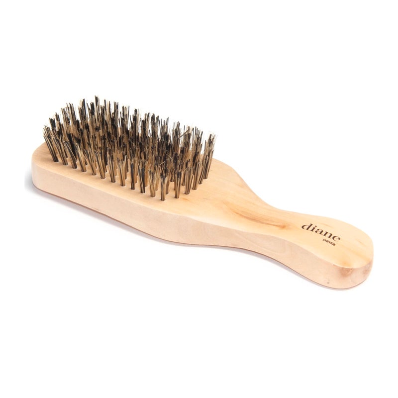 Diane Reinforced Boar Bristle Club Wave Brush for Men and Barbers â€“ Hard Bristles for Thick to Coarse Hair â€“ Use for Detangling, Smoothing, Wave Styles, Restore Shine and Texture - Image 1
