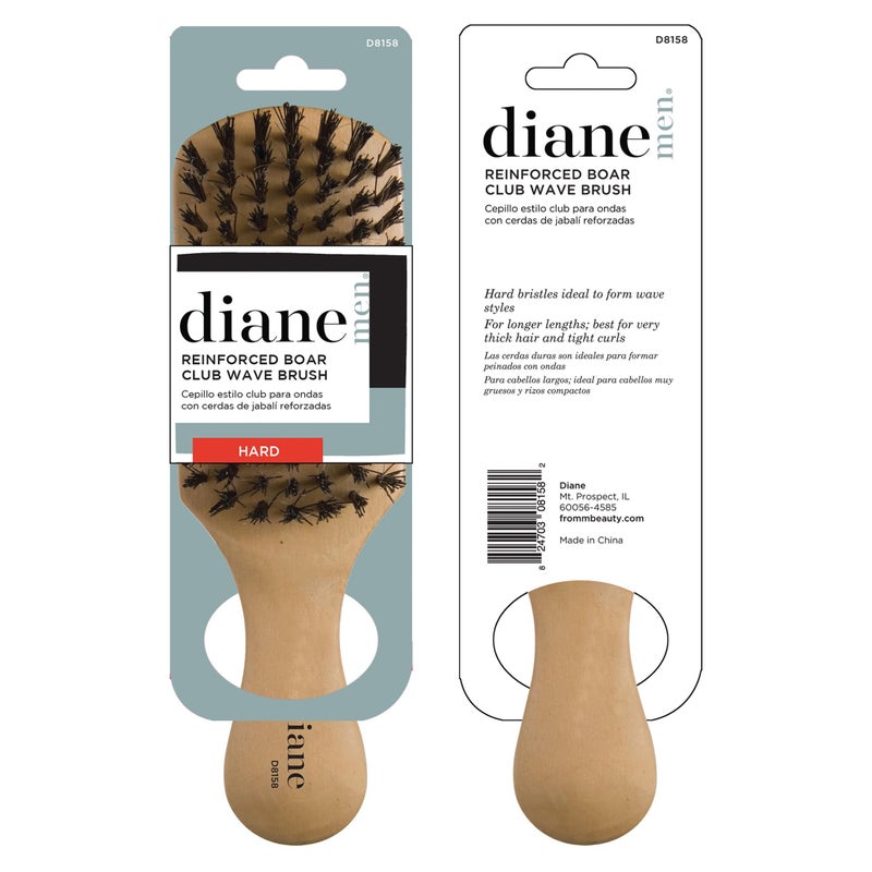Diane Reinforced Boar Bristle Club Wave Brush for Men and Barbers â€“ Hard Bristles for Thick to Coarse Hair â€“ Use for Detangling, Smoothing, Wave Styles, Restore Shine and Texture - Image 5