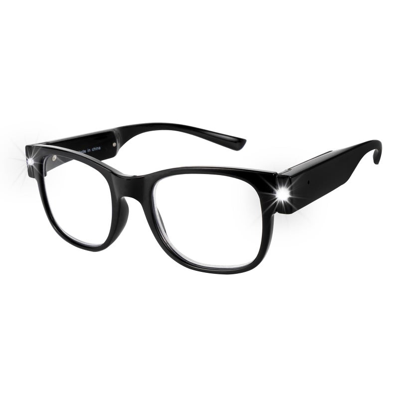 OuShiun USB Rechargeable Led Reading Glasses Lighted Eyewear for Women Men (Black, 2.0X) - Image 1
