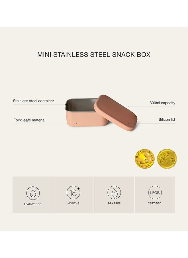 Mini Stainless Steel Snackbox With 1 Compartment For Kids, Leak Proof And Bpa Free - Brick
