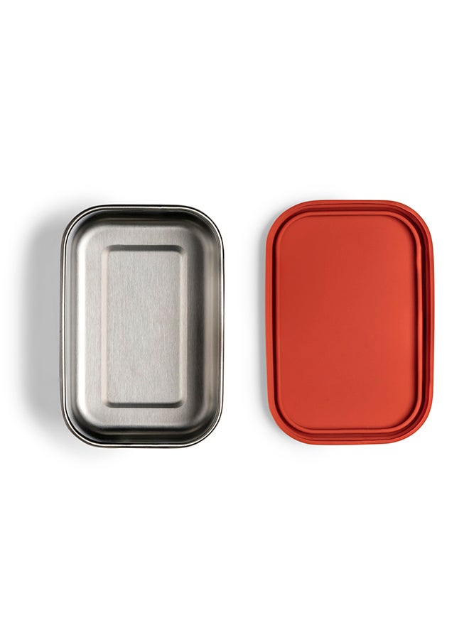 Mini Stainless Steel Snackbox With 1 Compartment For Kids, Leak Proof And Bpa Free - Brick