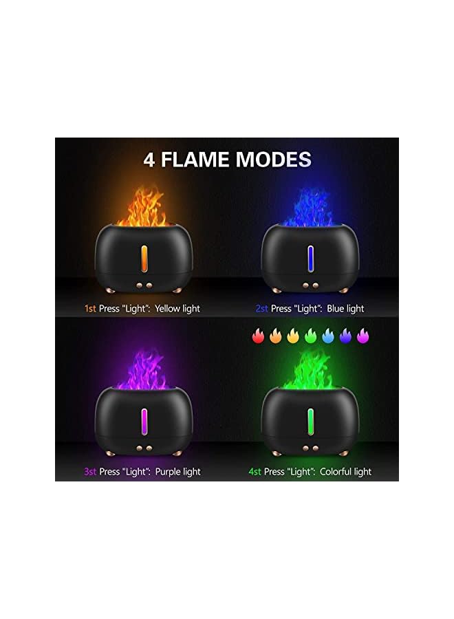 Zaboon Simulation Flame Mist Humidifier Flame Diffuser 7 Color Changing Night Lights Aromatherapy Essential Oil Diffuser for Home, Office & Bedroom Autooff250ML Dark Grey - Image 3