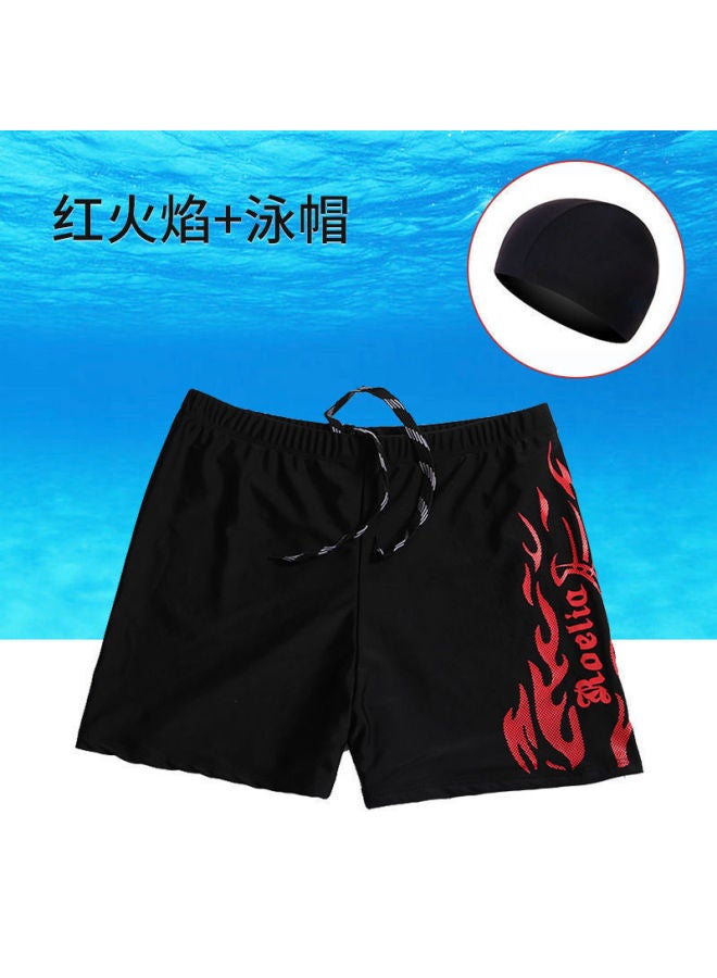 Direct Men's Swimming Trunks Swimming Six-piece Set Plus Fat Size Flame Adult Swimming Trunks Swimming Set