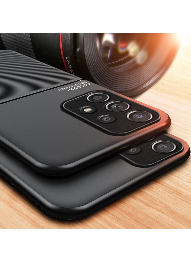 Color Fans Shockproof Rubber Cover For Samsung Galaxy A73 5G Magnetic Case Moire Black  - Image 3