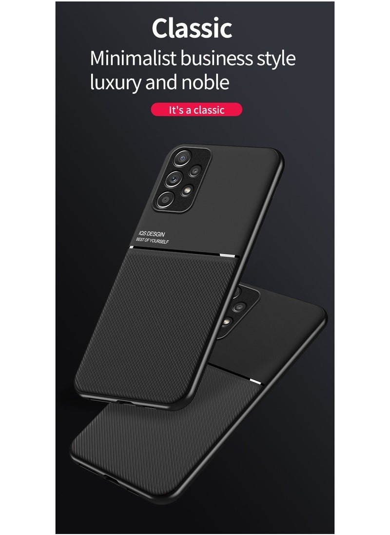Color Fans Shockproof Rubber Cover For Samsung Galaxy A73 5G Magnetic Case Moire Black  - Image 2