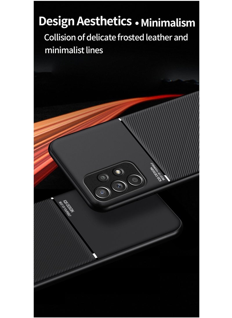 Color Fans Shockproof Rubber Cover For Samsung Galaxy A73 5G Magnetic Case Moire Black  - Image 4