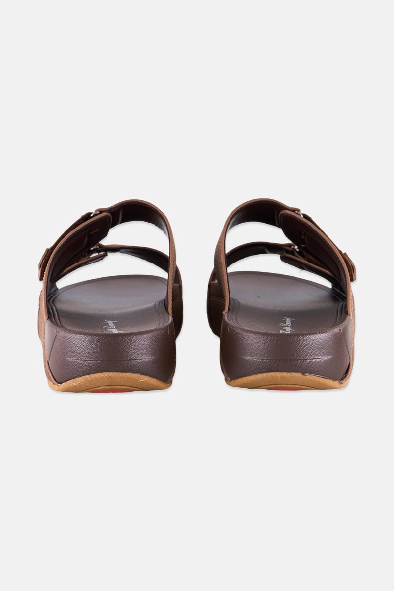 English Laundry Men Two Strap Slip On Arabic Sandals, Dark Brown  - Image 2