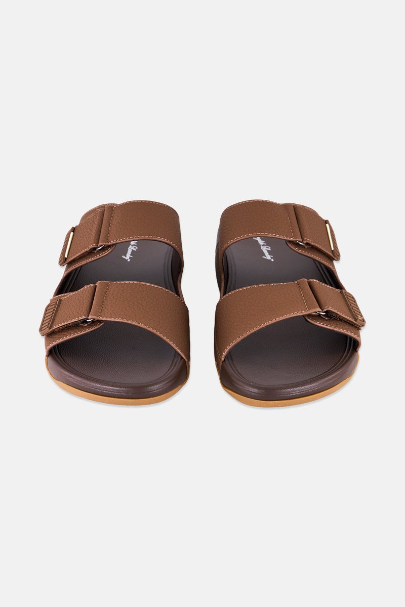 English Laundry Men Two Strap Slip On Arabic Sandals, Dark Brown  - Image 4