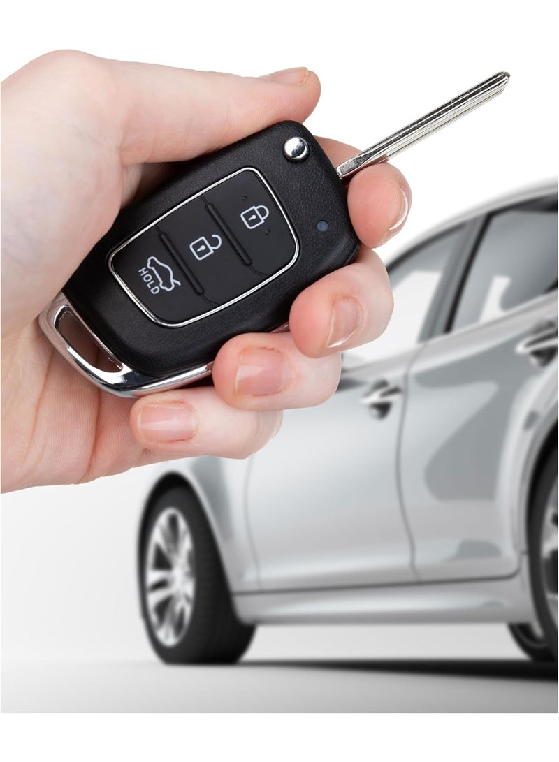 غطاء مفتاح هيونداي قابل للطي بثلاثة أزرار، بديل مناسب لسيارات i10 و i20 و i30 و i40 و ix35 و Tucson و Santa Fe و Elantra، بدون برمجة. - Image 4