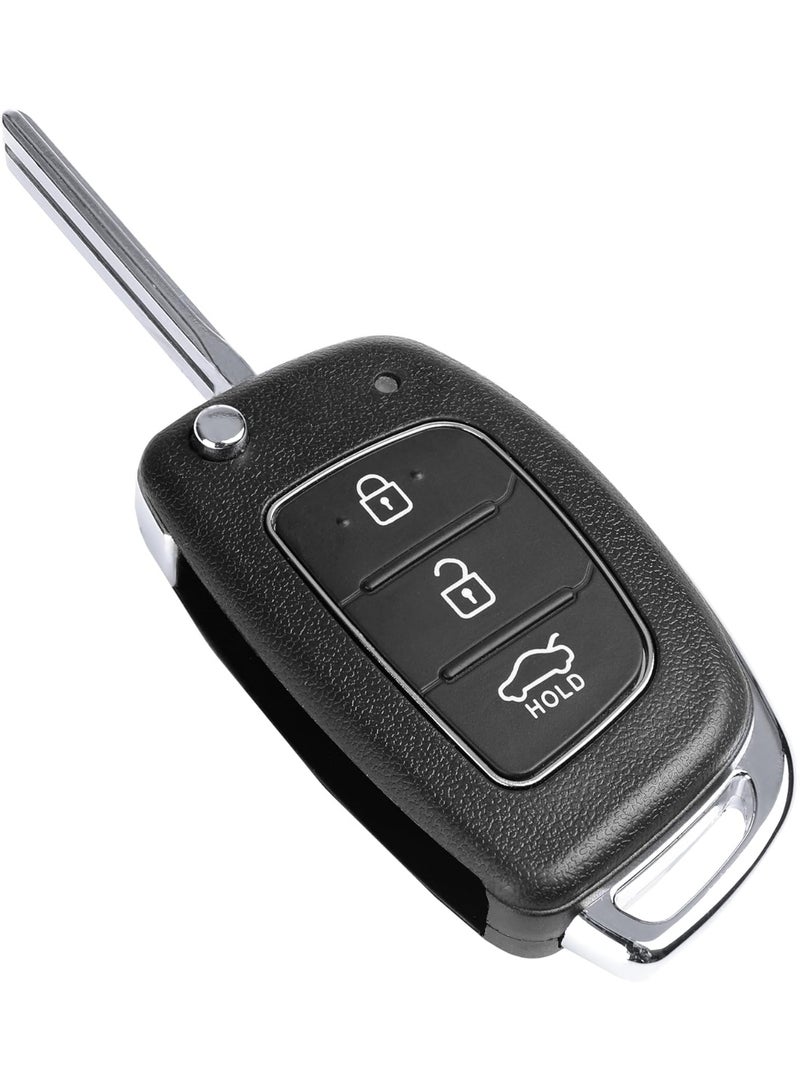غطاء مفتاح هيونداي قابل للطي بثلاثة أزرار، بديل مناسب لسيارات i10 و i20 و i30 و i40 و ix35 و Tucson و Santa Fe و Elantra، بدون برمجة. - Image 5