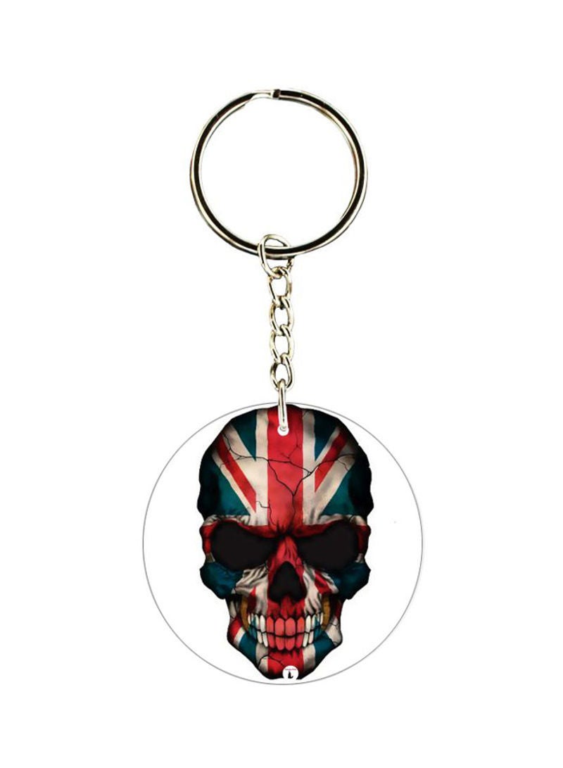 RKN Skull Printed Double Sided Keychain