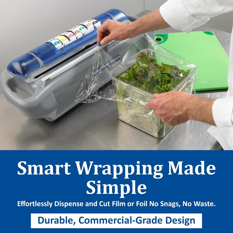 San Jamar Carlisle FoodService Products SW12 Saf-T-Wrap Foil/Film Dispener for 12" Rolls,Gray - Image 5