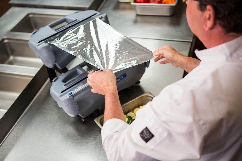 San Jamar Carlisle FoodService Products SW12 Saf-T-Wrap Foil/Film Dispener for 12" Rolls,Gray - Image 2