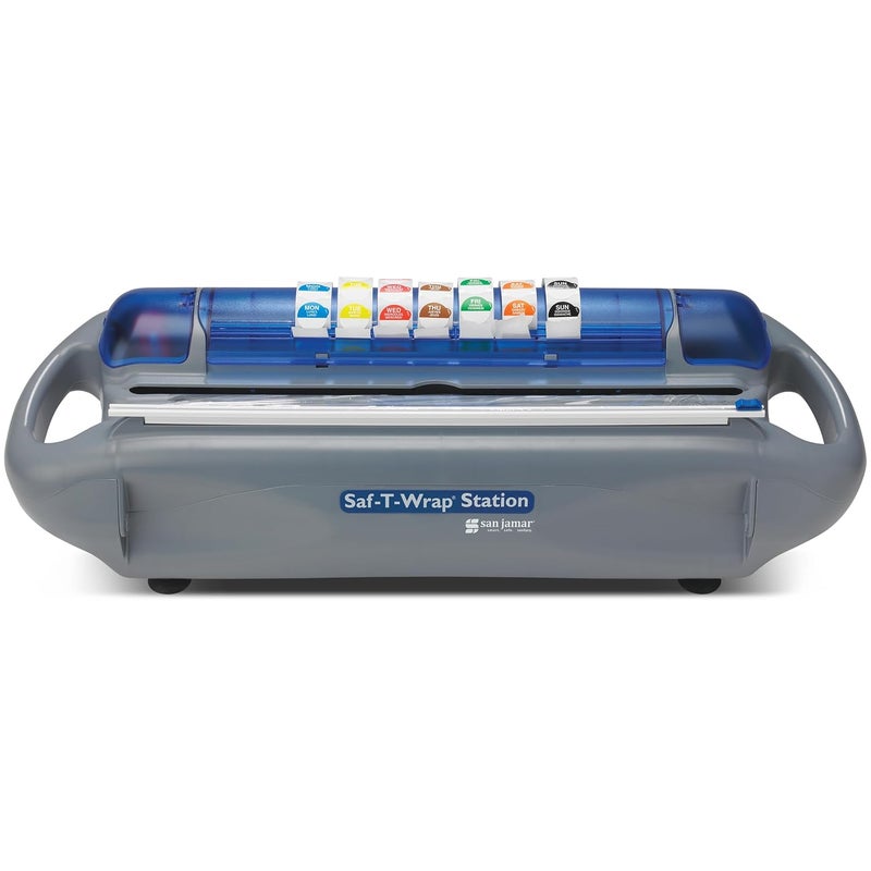San Jamar Carlisle FoodService Products SW12 Saf-T-Wrap Foil/Film Dispener for 12" Rolls,Gray - Image 1